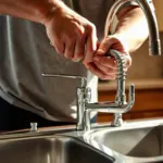 Démontage d'une tête de robinet de cuisine