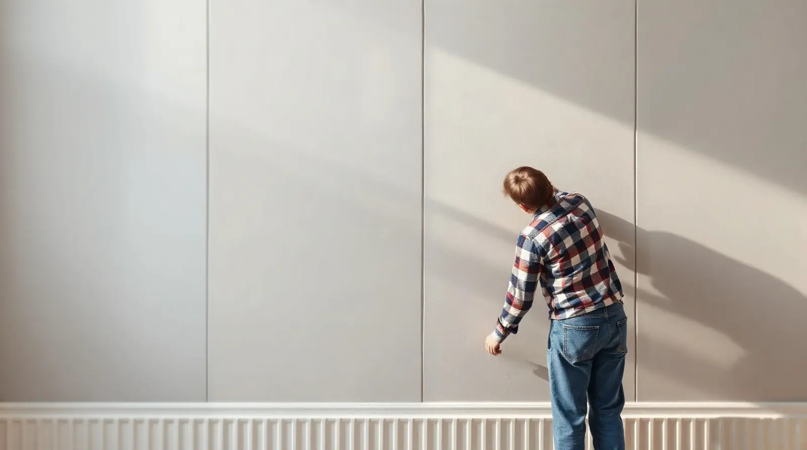 Ponçage d'une réparation sur un mur en placo