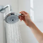 Pommeau de douche équipé d'un filtre anti calcaire