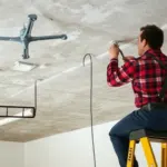 Pose de suspentes sur plafond béton